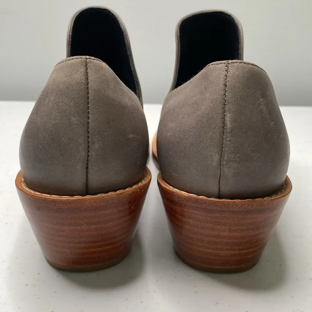 Fortress of Inca Madeline Leather Stacked Low Heel Bootie Shoe Slip-On Handmade